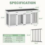 72" Dog Kennel with Drawers & Divider-150160-17DY
