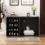 Large Cat Litter Box Enclosure with 4 Shelves Shoe Cabinet 180127