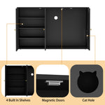 Large Cat Litter Box Enclosure with 4 Shelves Shoe Cabinet 180127