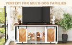 Large Dog Crate Furniture 72.4" with Slidding Doors-150177