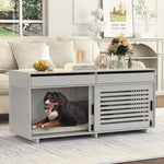 2 Sizes Hollowed Dog Crate Furniture Grey-150144