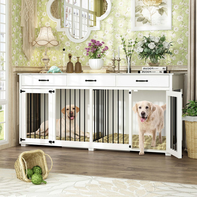 72.5" Dog Crate Furniture for 2 Dogs-150174