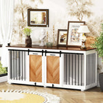 Large Dog Crate Furniture 72.4" with Slidding Doors-150177