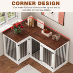 Large Corner Dog Crate Furniture for 2 Dogs-150151