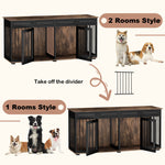 Large Dog Crate Furniture 72.5" Rustic Brown-150160-13