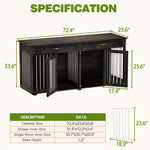 Dog Crate Furniture 72" Rustic Brown-150160-09
