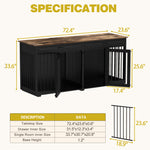 Dog Crate Furniture 72" Rustic Brown-150160-09