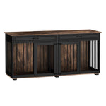 Large Dog Crate Furniture 72.5" Rustic Brown-150160-13