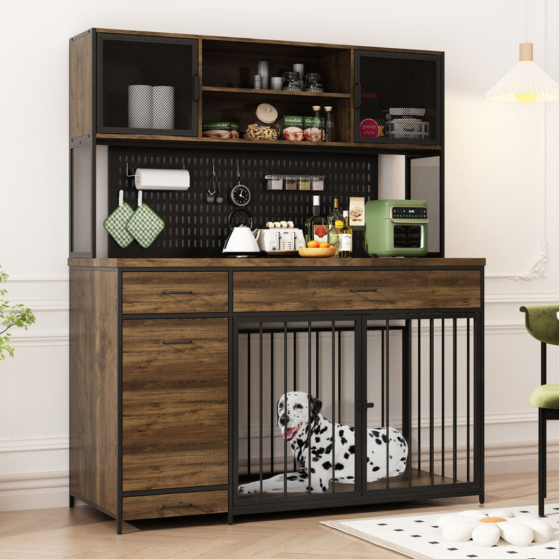 Extra Large Dog Crate Furniture Brown-210234