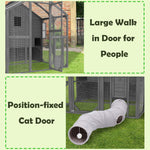 Large Wooden Outdoor Cat House Cage Walk in Cat Catio-150212