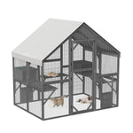 29.1ft² Large Wooden Outdoor Cat House -150158-01
