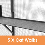 29.1ft² Large Wooden Outdoor Cat House -150158-01