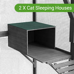 43ft² Large Wooden Outdoor Cat House-150158-03