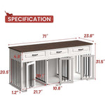 Dog Crate Furniture 72 Inch for 3 Dogs-150146-01