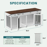 Large Dog Crate Furniture 86.6" for 2 Large Dogs-150162