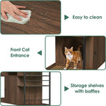 6 in 1 Cat Litter Box Enclosure Furniture with Litter Catcher