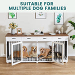 Large Dog Crate Furniture 86.6" for 2 Large Dogs-150162