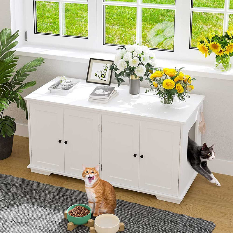 Cat Litter Box Enclosure for Cats, Modern Hidden Litter Box