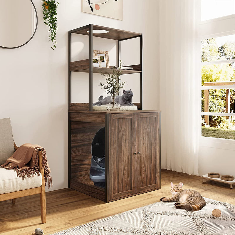 Large Litter Box Enclosure for Self Cleaning Litter Box, Automatic